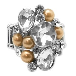 Brown/White Ring Rhinestone - The Bling Leader